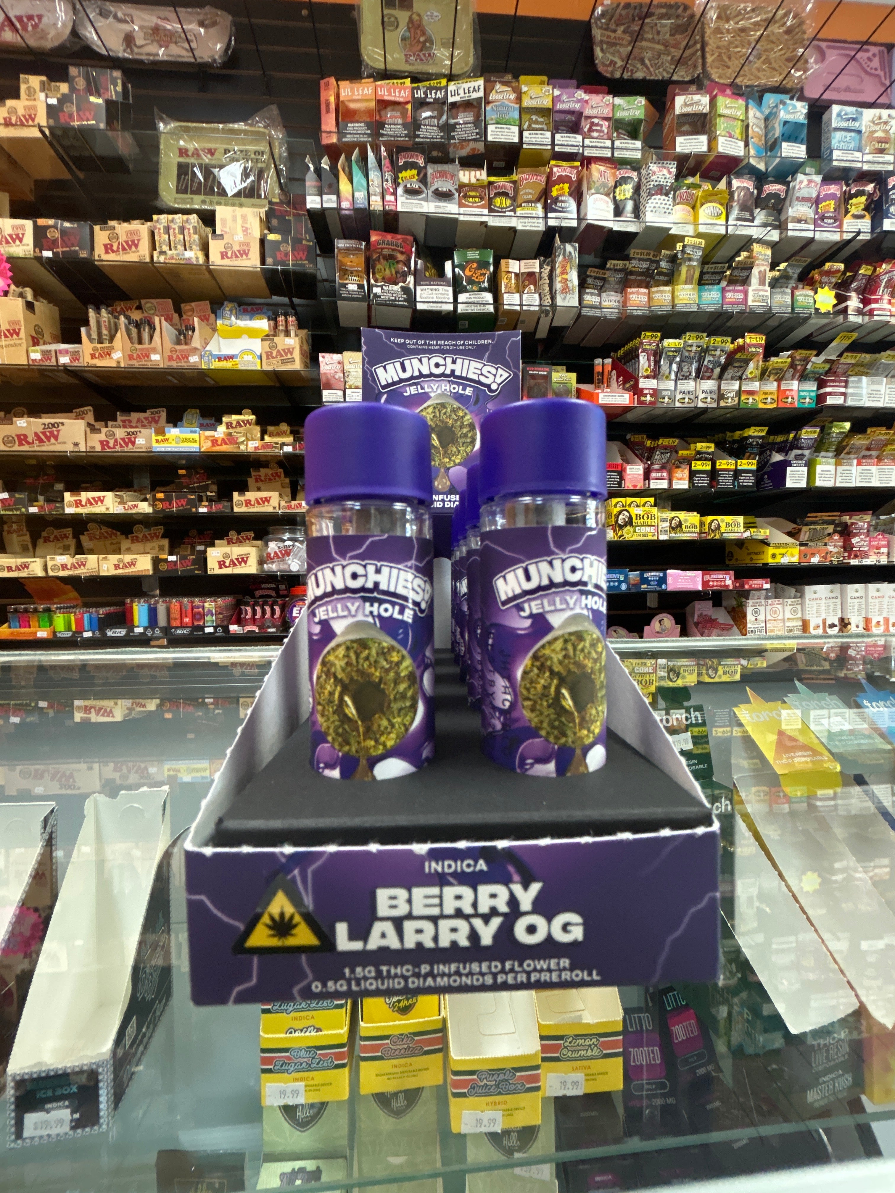 🔥Munchies! Jelly Hole – Indica 1.5g Premium Preroll (Berry Larry OG)