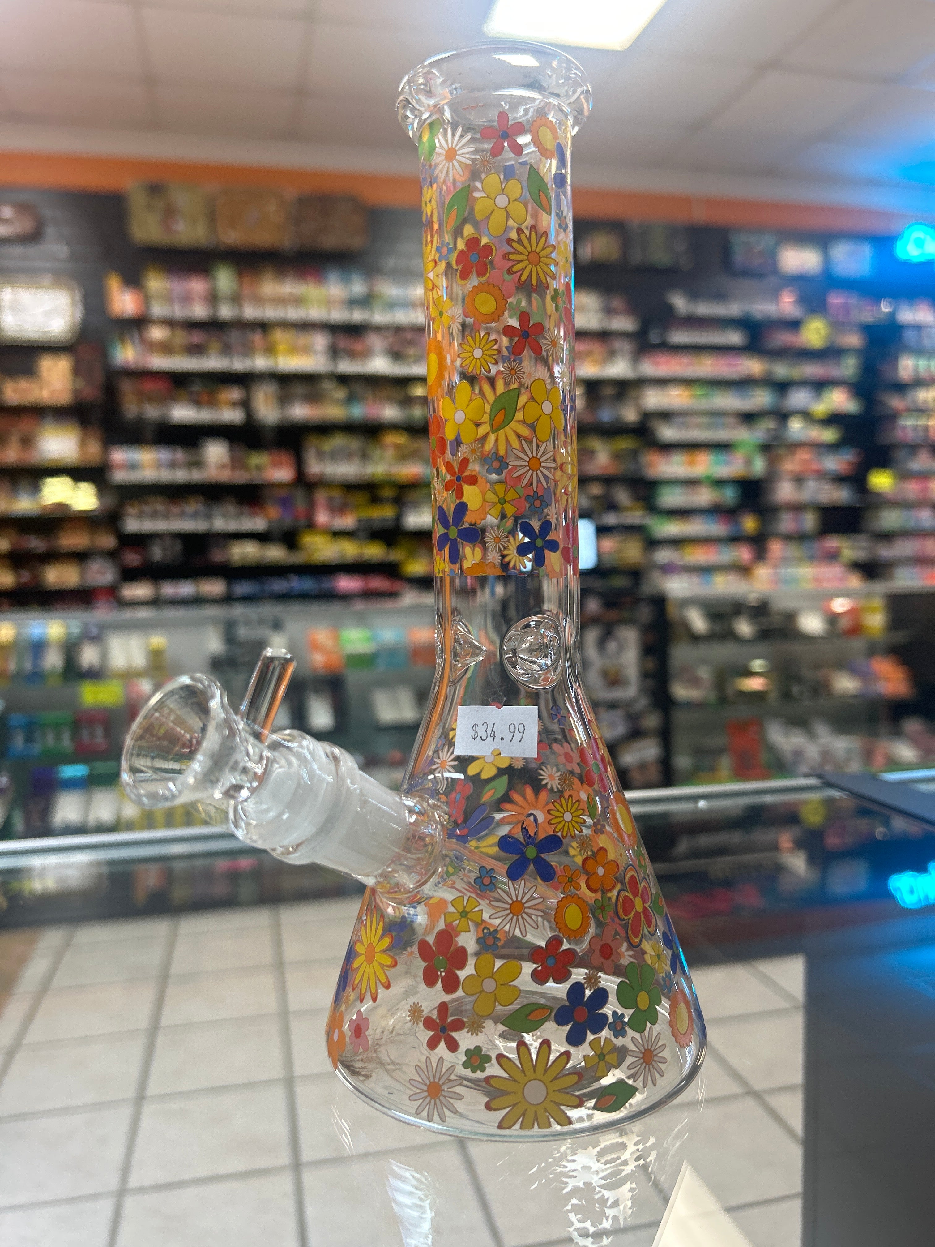 11" Floral Bloom Glass Water Pipe – Elegant, Smooth & Eye-Catching💐