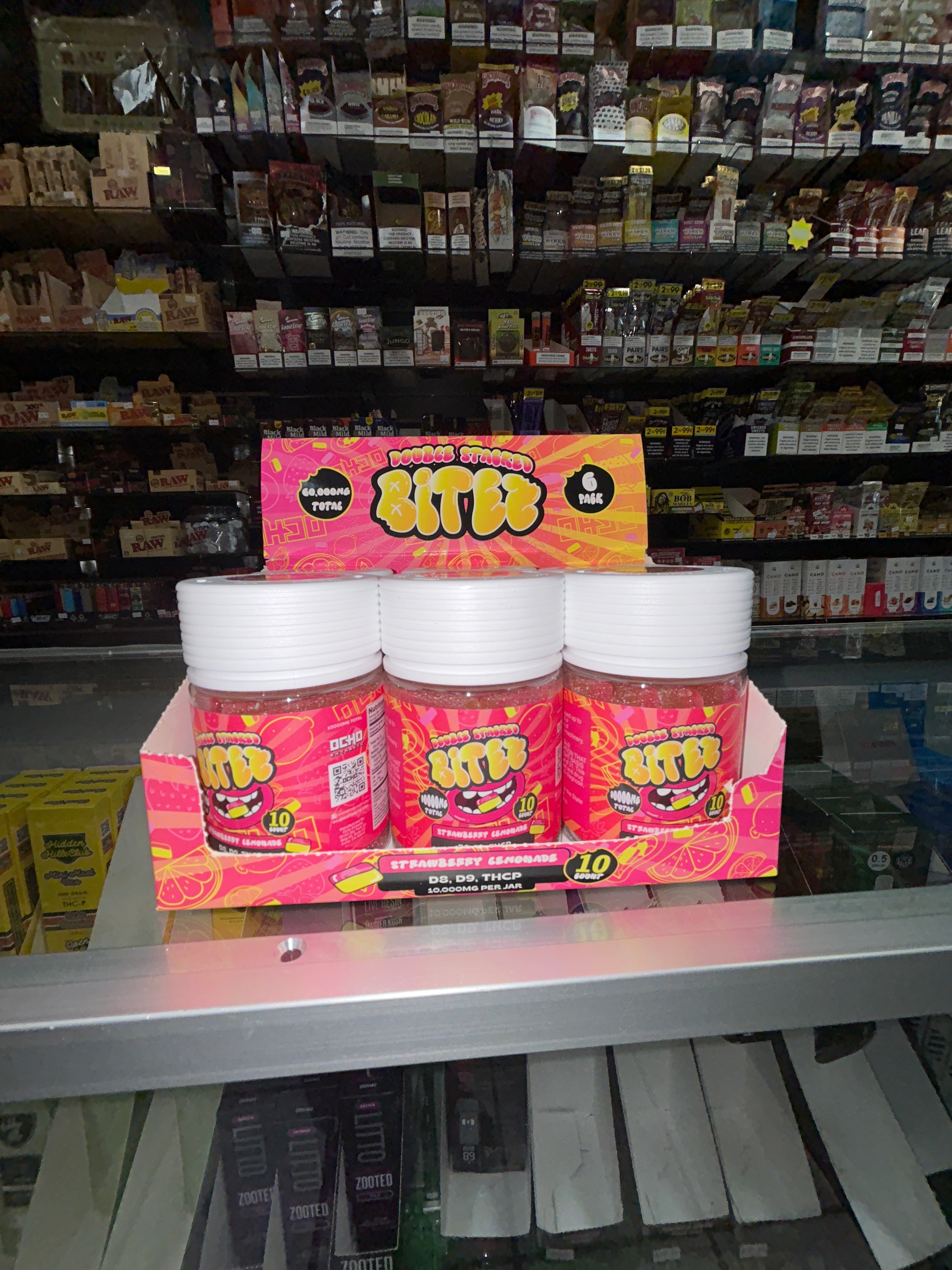 Double Stacked Bitez – 10,000mg Jar (10ct) | 1,000mg Strawberry Lemonade Gummies