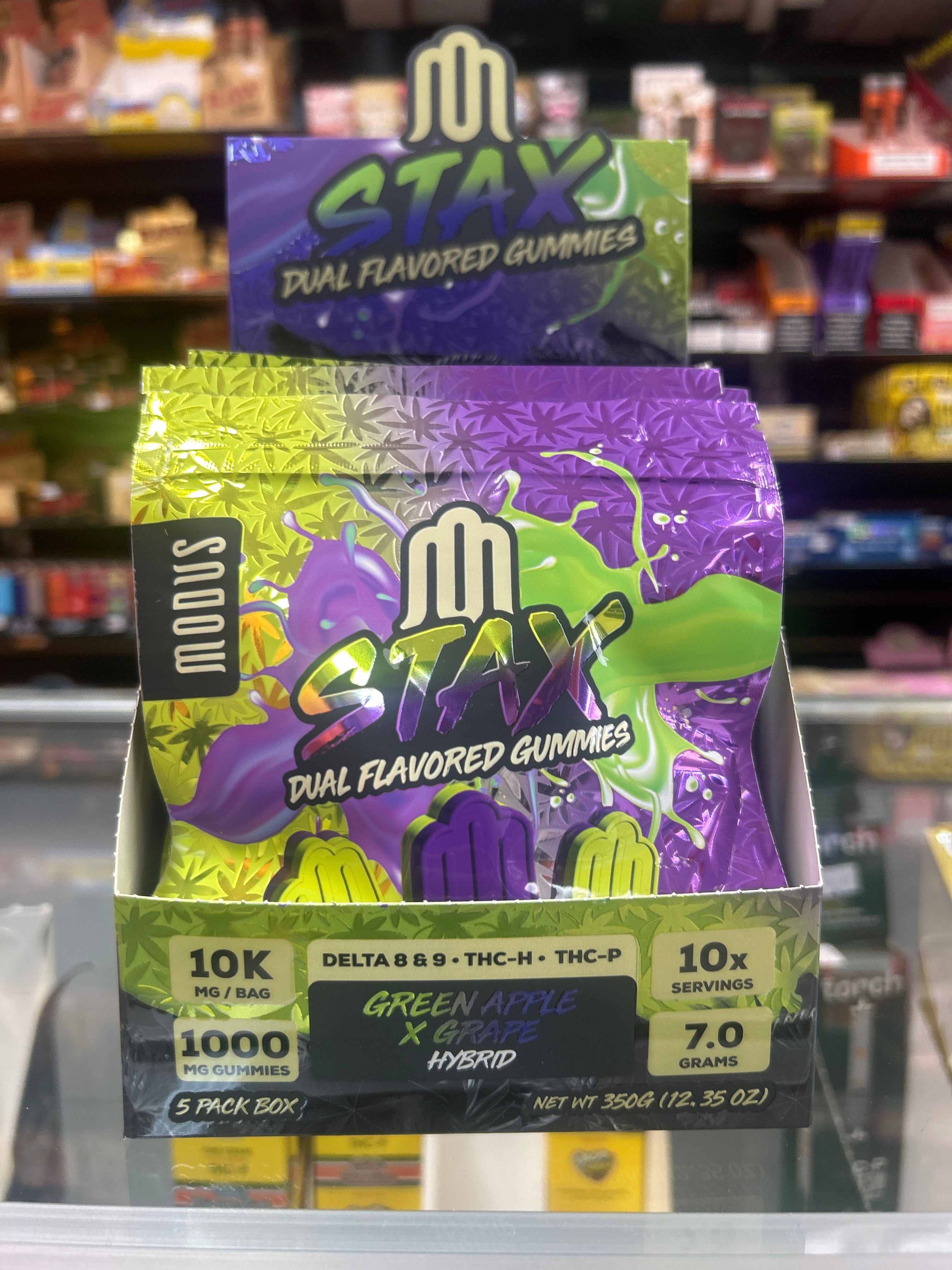 Modus Stax Dual Flavor Gummies – Green Apple X Grape | 10,000mg Pack (10 Gummies, 1,000mg Each)