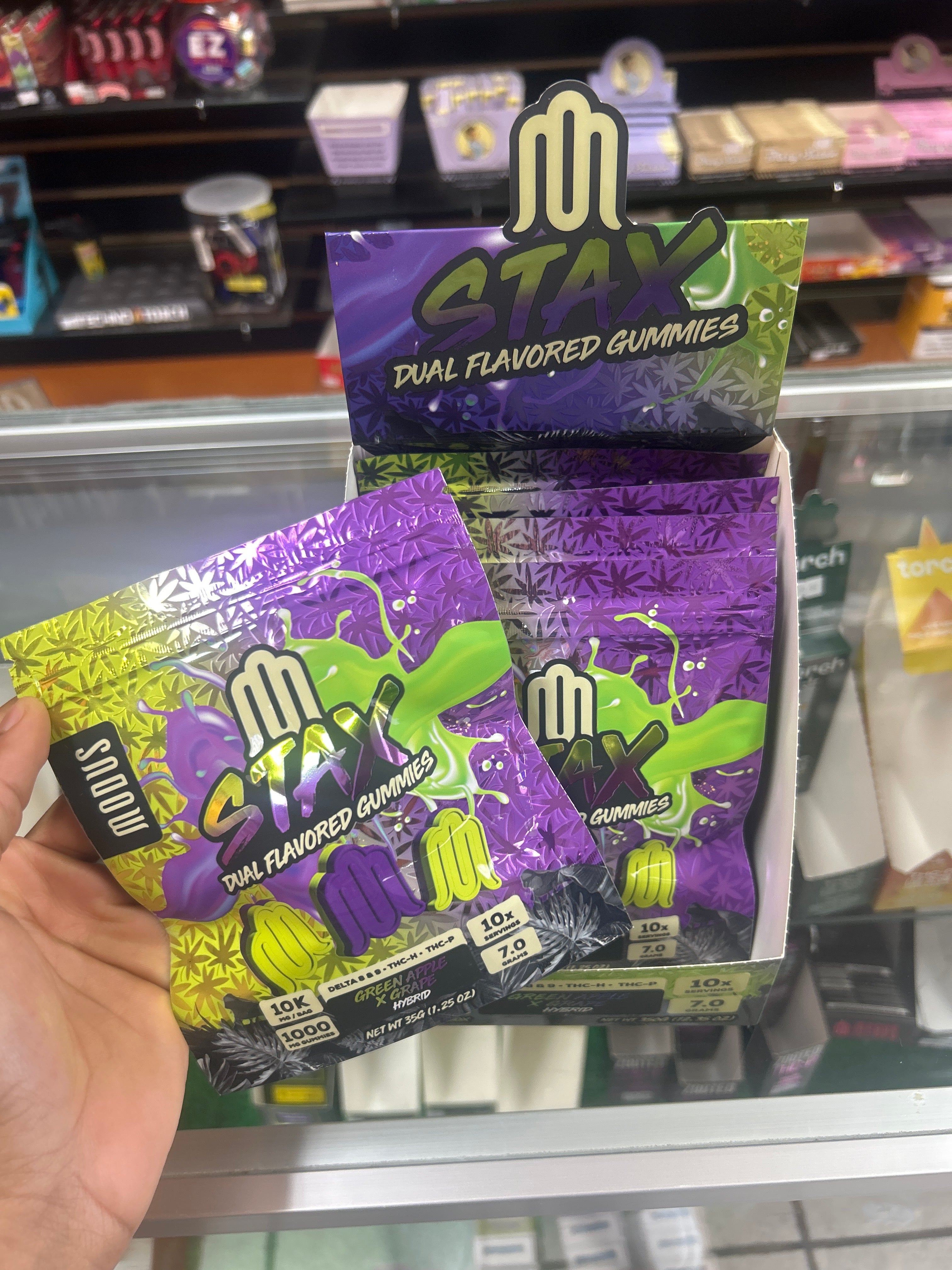 Modus Stax Dual Flavor Gummies – Green Apple X Grape | 10,000mg Pack (10 Gummies, 1,000mg Each)