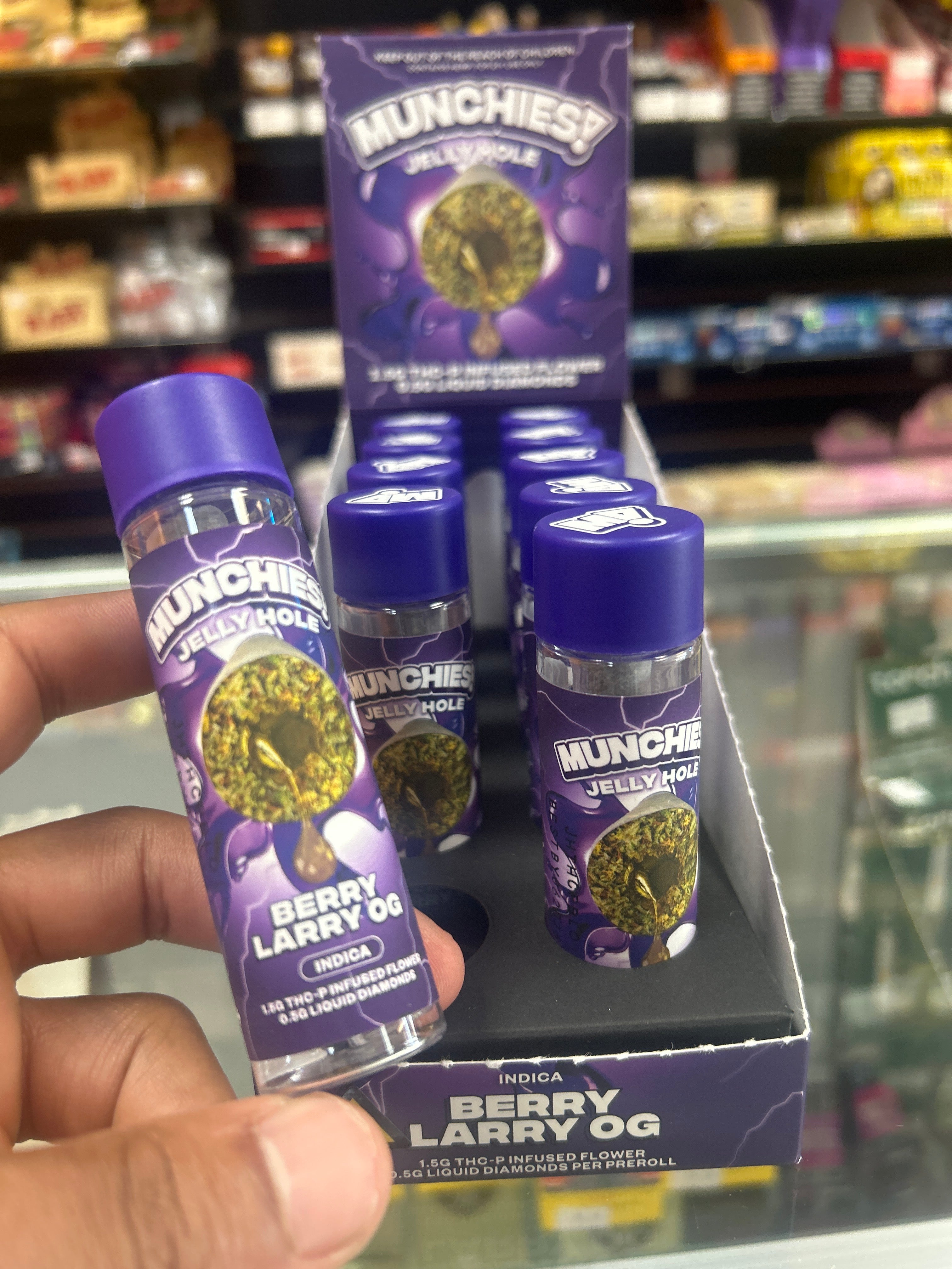 🔥Munchies! Jelly Hole – Indica 1.5g Premium Preroll (Berry Larry OG)